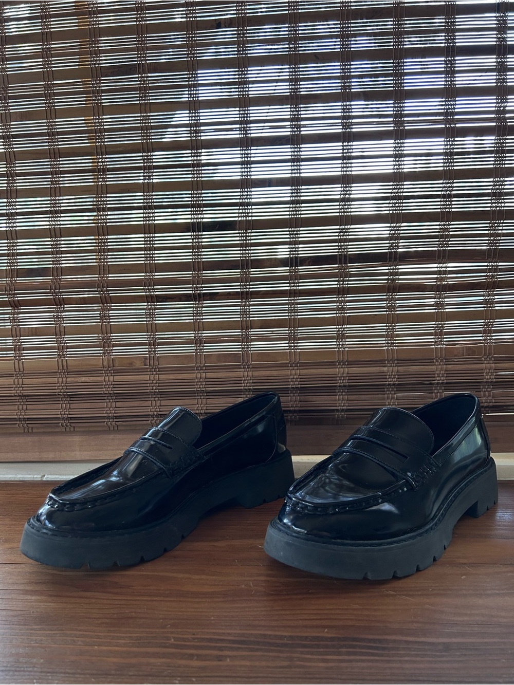 luxury rebel Black Patent Leather Penny Loafers